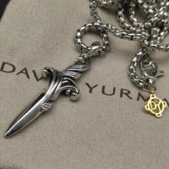 David Yurman Dagger Sword Necklace Cross Necklace DYXL-031 - Picture 2 of 5